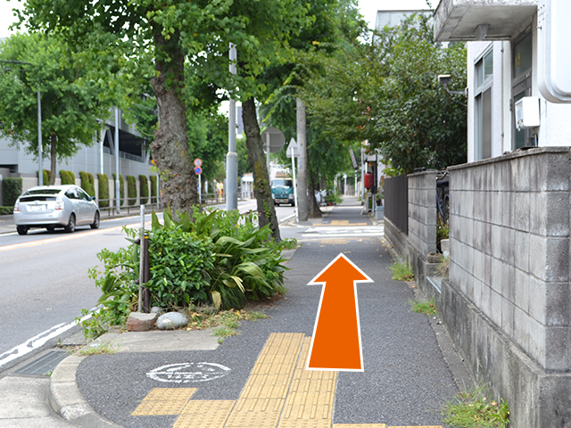 交差点から直進した風景