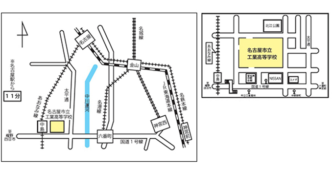 名市工へのアクセスマップ