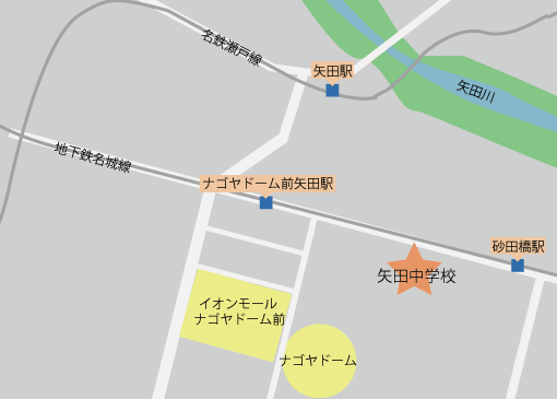 矢田中学校周辺の地図